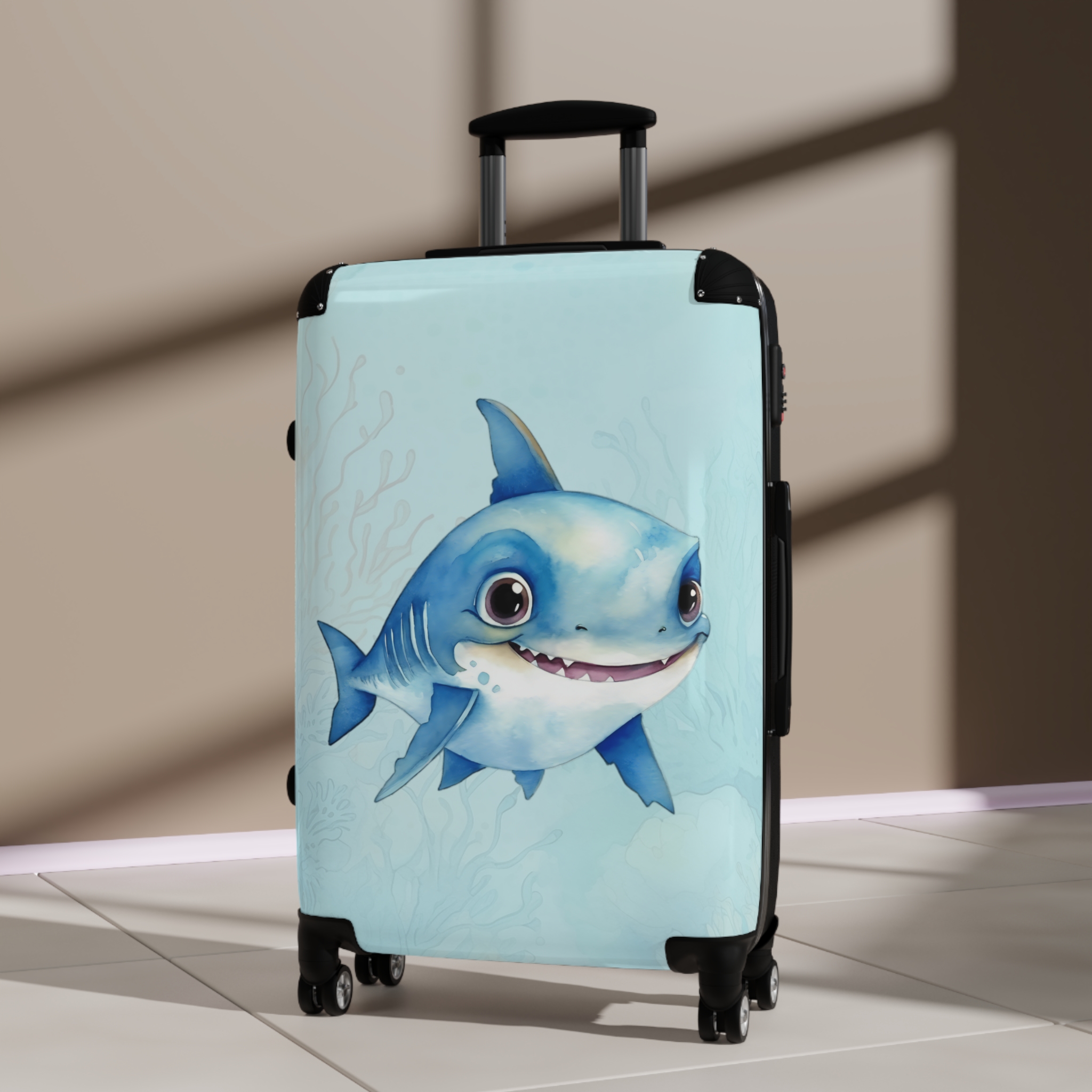 Swim with Style Shark Suitcase V Luggage.