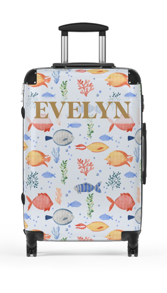 Ocean Fish Custom Suitcase - A travel companion featuring delightful fish designs for a splash of personality.