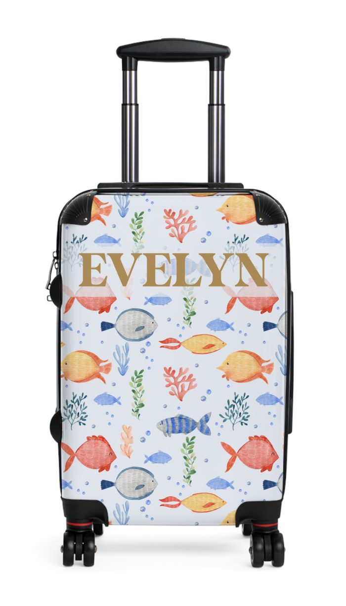 Ocean Fish Custom Suitcase - A travel companion featuring delightful fish designs for a splash of personality.