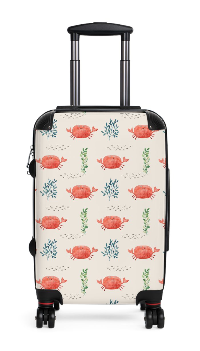 Sea Crab Suitcase - Stand out with vibrant crab motifs, a perfect blend of style and coastal charm for your travel adventures.