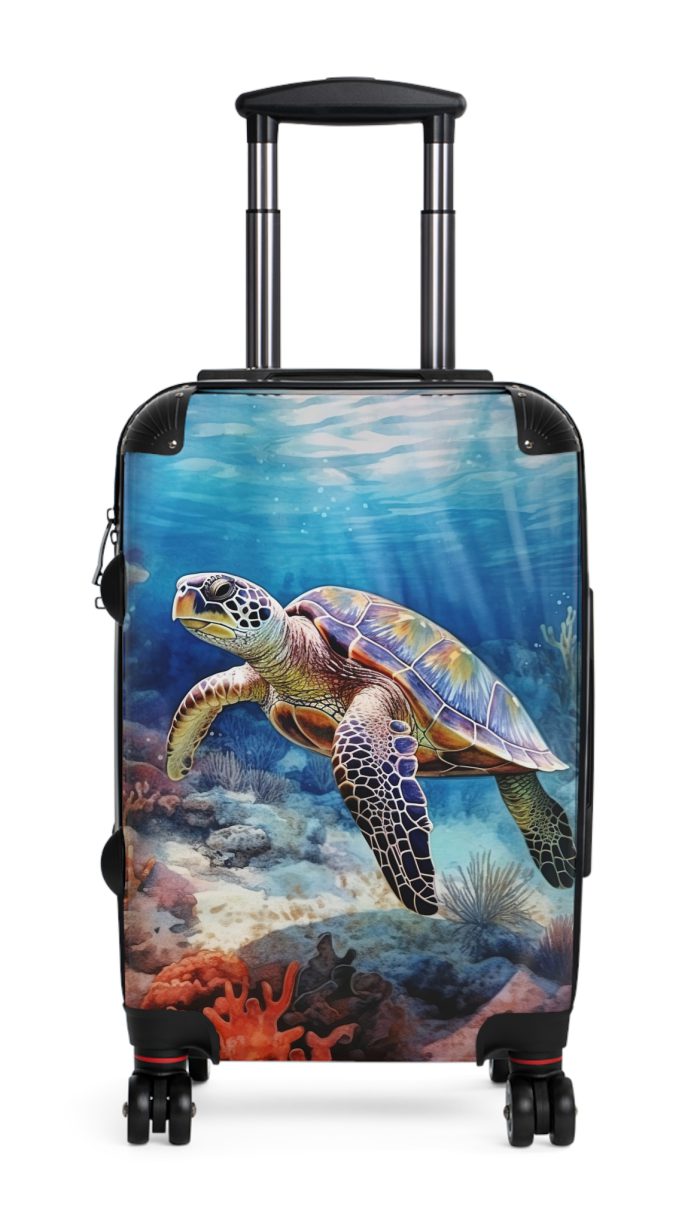 Sea Turtle Suitcase - A blend of underwater elegance and travel functionality. Perfect for those seeking style and convenience on every journey.