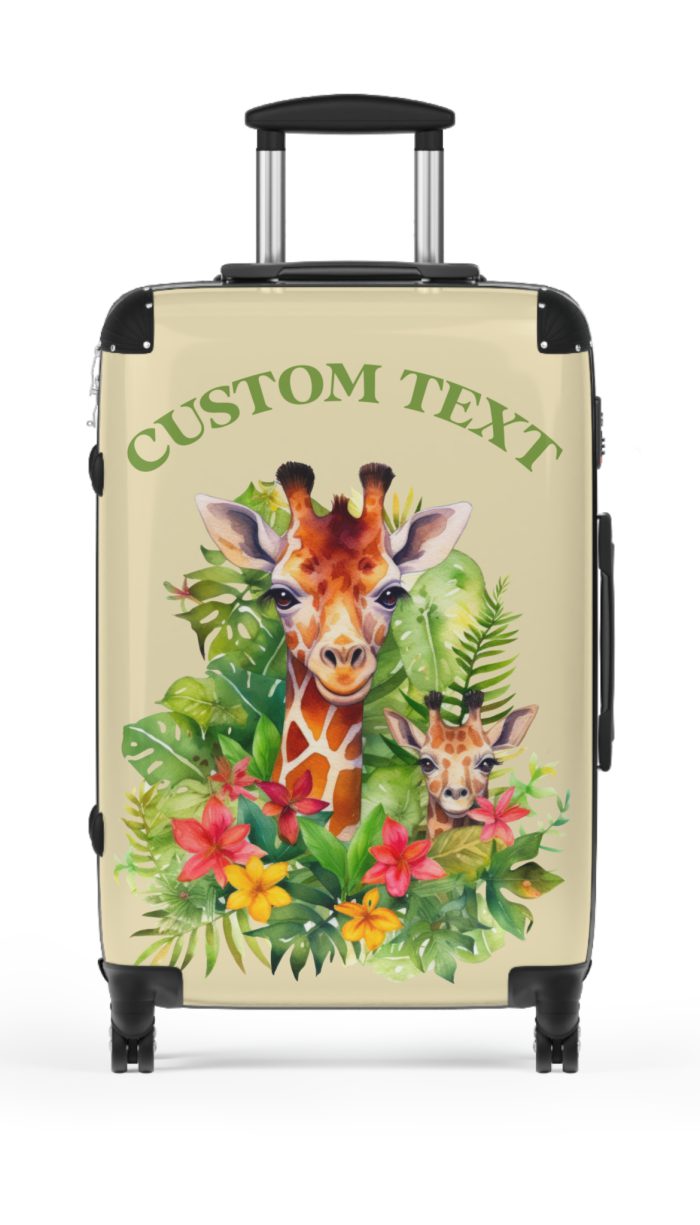 Custom Giraffe Suitcase - Personalized travel companion for expressing your unique style. Stand out with this one-of-a-kind, customizable luggage.
