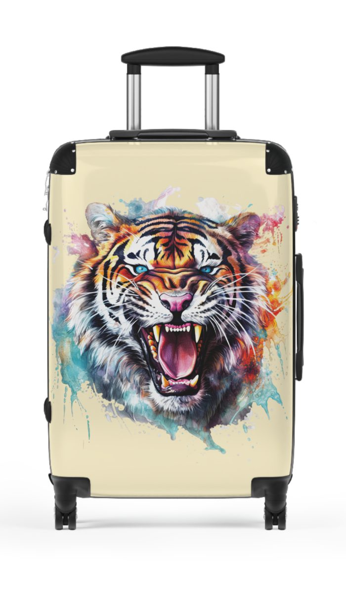 Fantasy Tiger Suitcase - Elevate your travels with this whimsically designed suitcase featuring a captivating fantasy tiger motif.