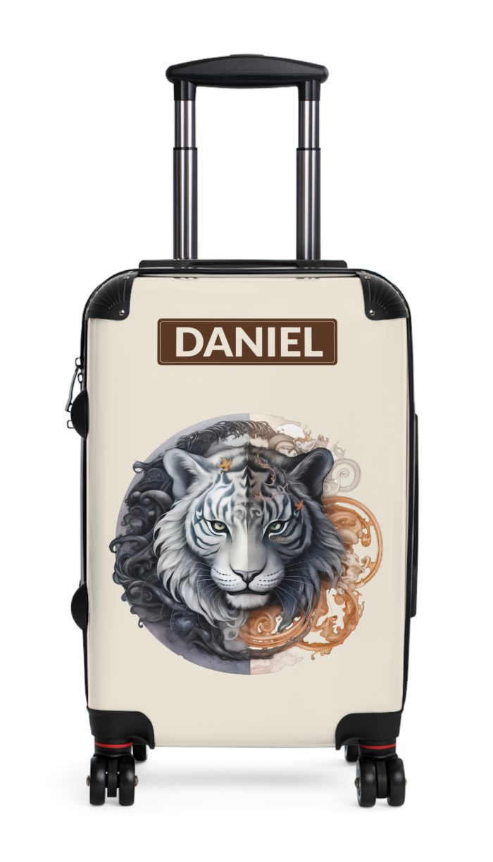 Custom Fantasy Tiger Suitcase - Unleash your creativity with this customizable suitcase featuring a captivating fantasy tiger motif.
