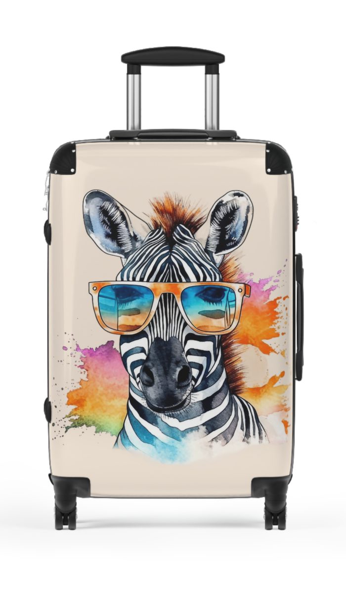 Cute Zebra Suitcase - Adorable and functional travel companion featuring a charming zebra design for a delightful journey.