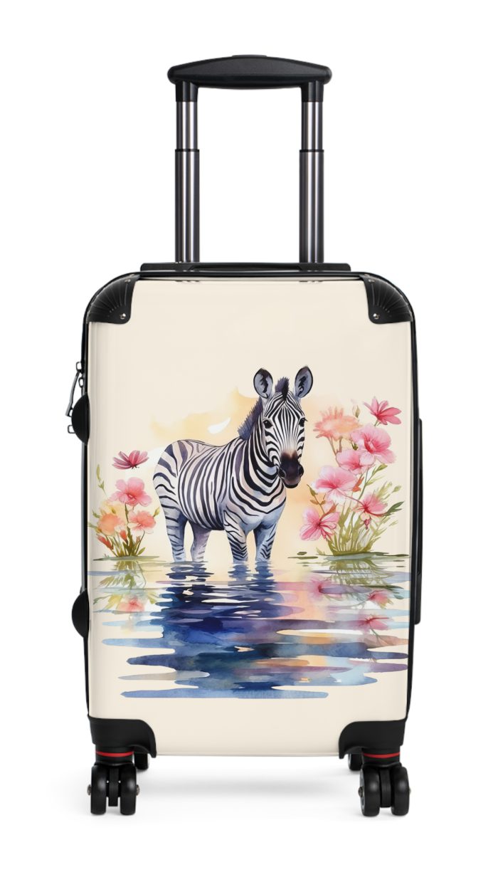 Watercolor Zebra Suitcase - A travel companion featuring a stunning watercolor zebra design for a blend of style and functionality.