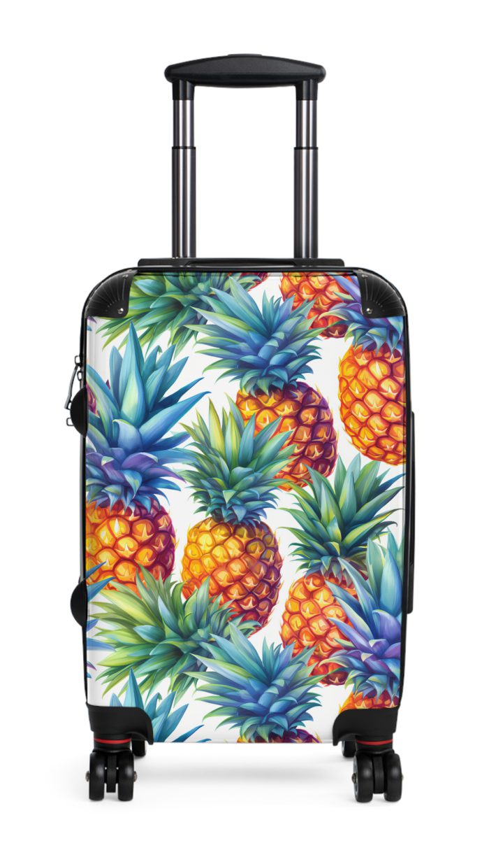 Pineapple Suitcase - A chic and durable travel companion featuring a stylish pineapple design for a touch of tropical flair.