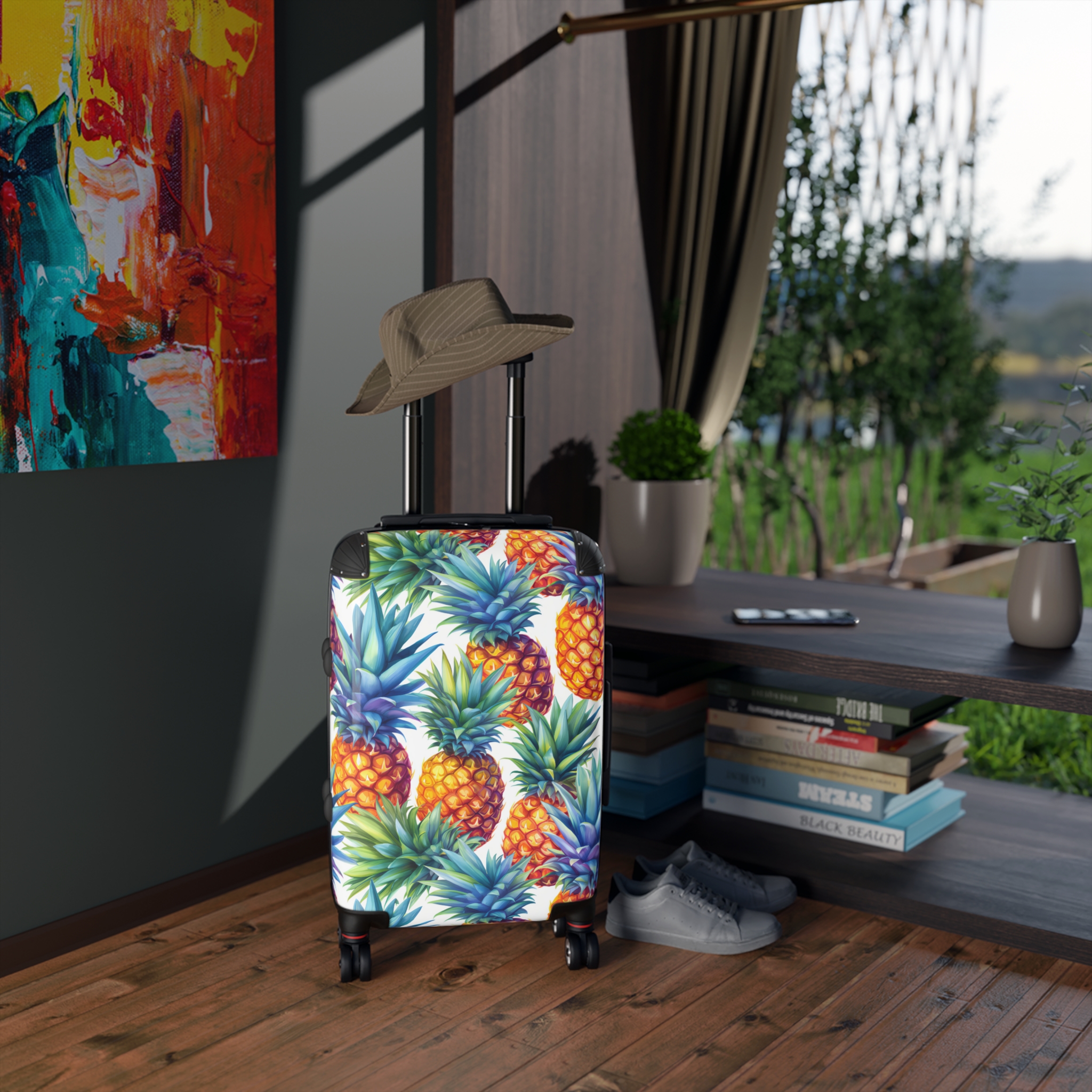 Pineapple Suitcase Stylish Tropical Travel V Luggage.