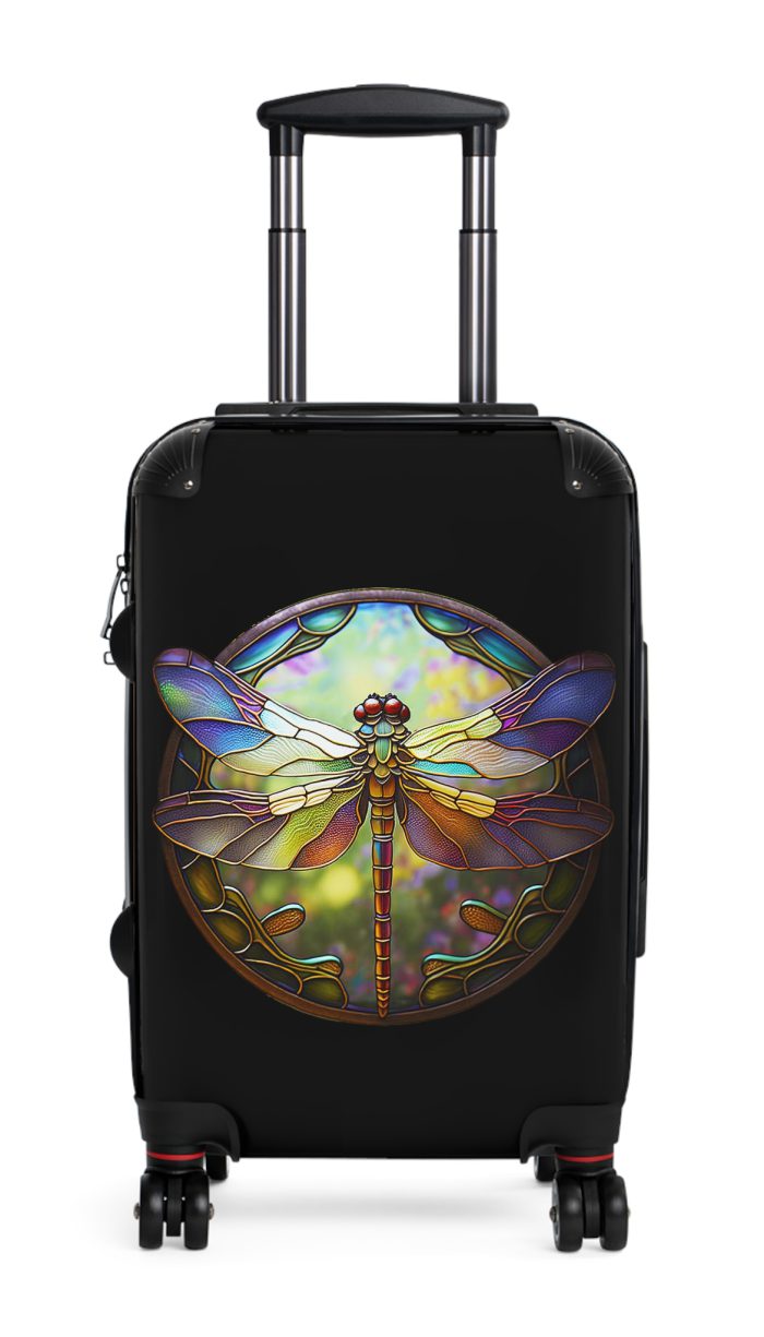 Dragonfly Suitcase - A chic travel essential adorned with delightful ladybugs, blending style and functionality for your journeys.