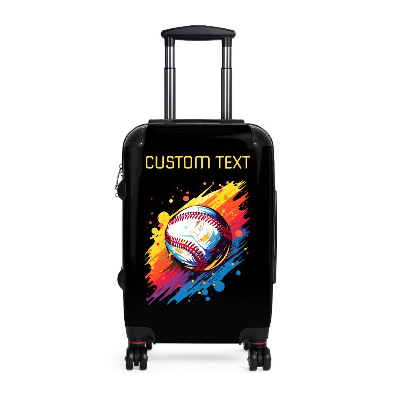 Custom Baseball Suitcase - A personalized sports travel gear with a baseball design, perfect for showcasing your passion for the game while on the go.