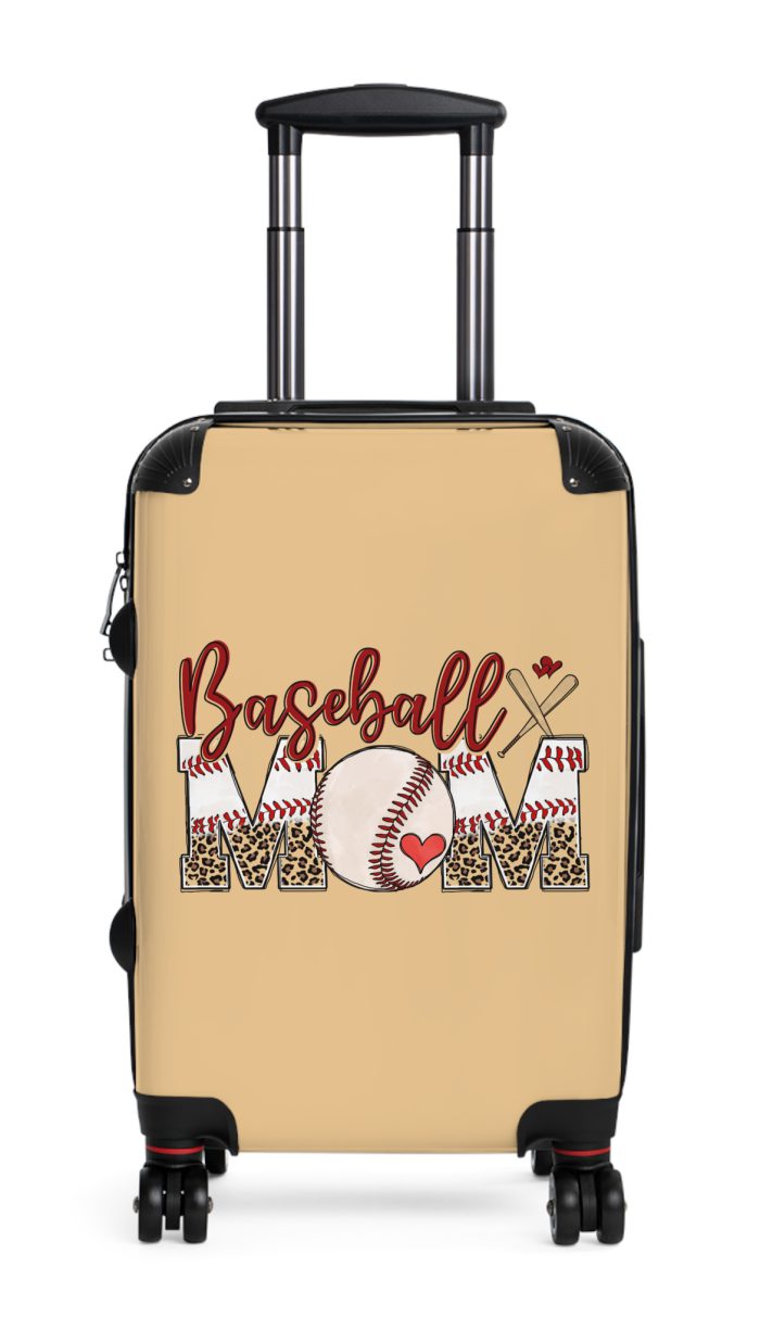 Sporty Baseball Mom suitcase, a durable and athletic travel companion. Crafted with baseball mom designs, it's perfect for enthusiasts on the go.