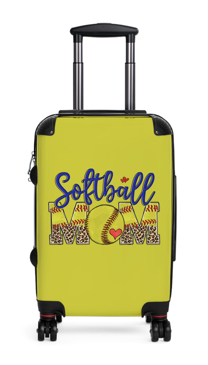 Sporty Softball Mom suitcase, a durable and athletic travel companion. Crafted with softball mom designs, it's perfect for enthusiasts on the go.