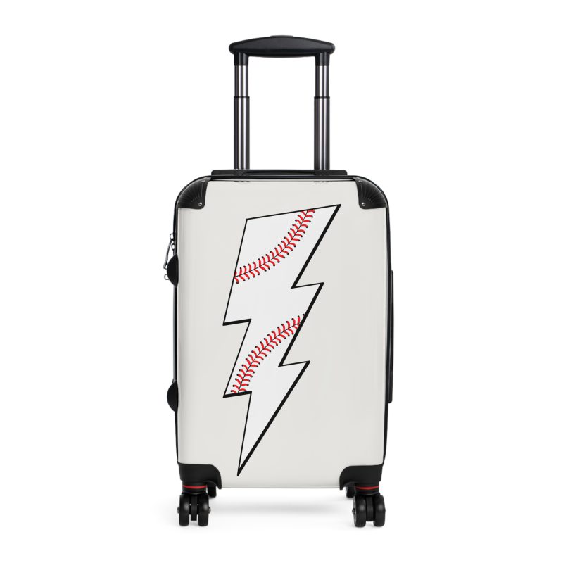 Sporty Lightning Bolt Baseball suitcase, a durable and stylish travel companion. Crafted with lightning bolt baseball designs, it's perfect for enthusiasts on the go.