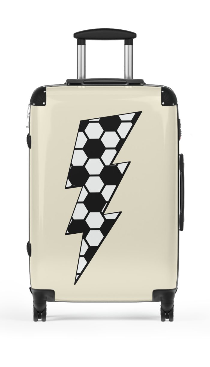 Sporty Lightning Bolt Football suitcase, a durable and stylish travel companion. Crafted with lightning bolt football designs, it's perfect for enthusiasts on the go.