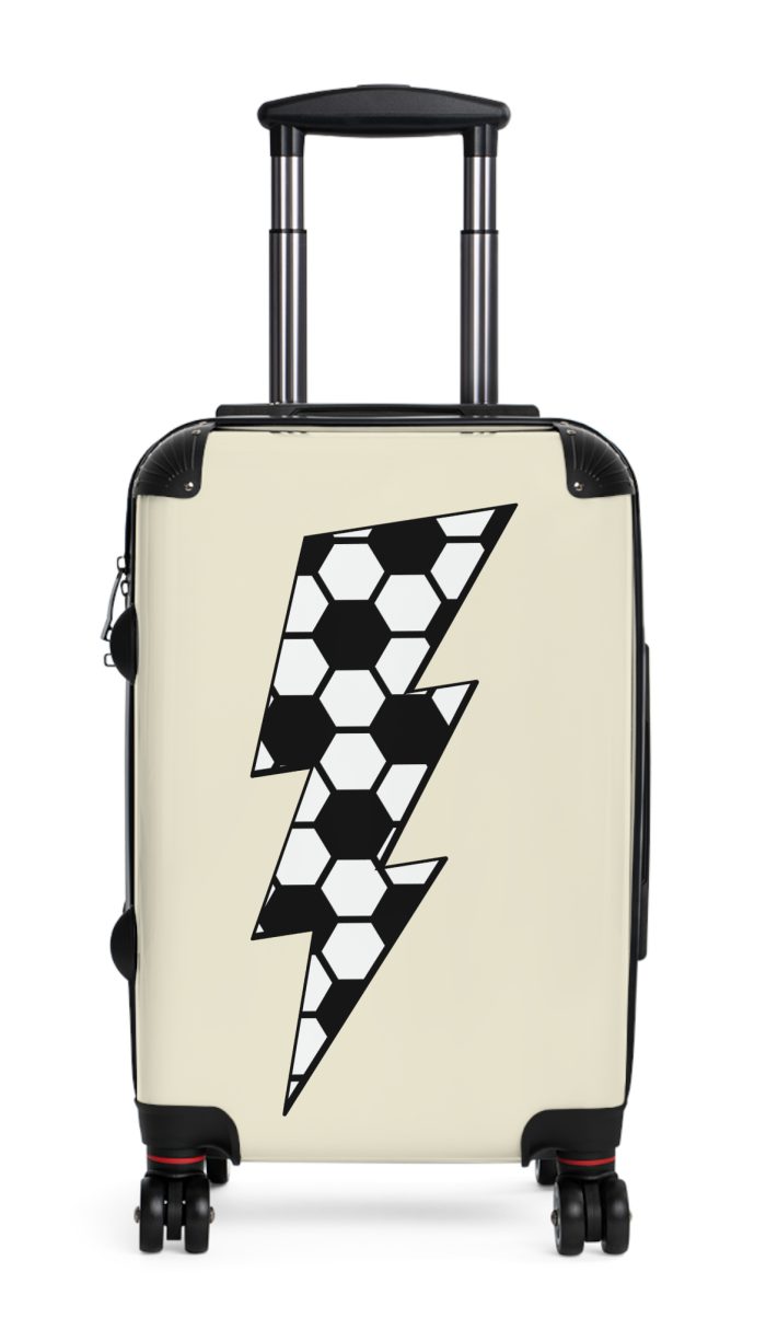 Sporty Lightning Bolt Football suitcase, a durable and stylish travel companion. Crafted with lightning bolt football designs, it's perfect for enthusiasts on the go.