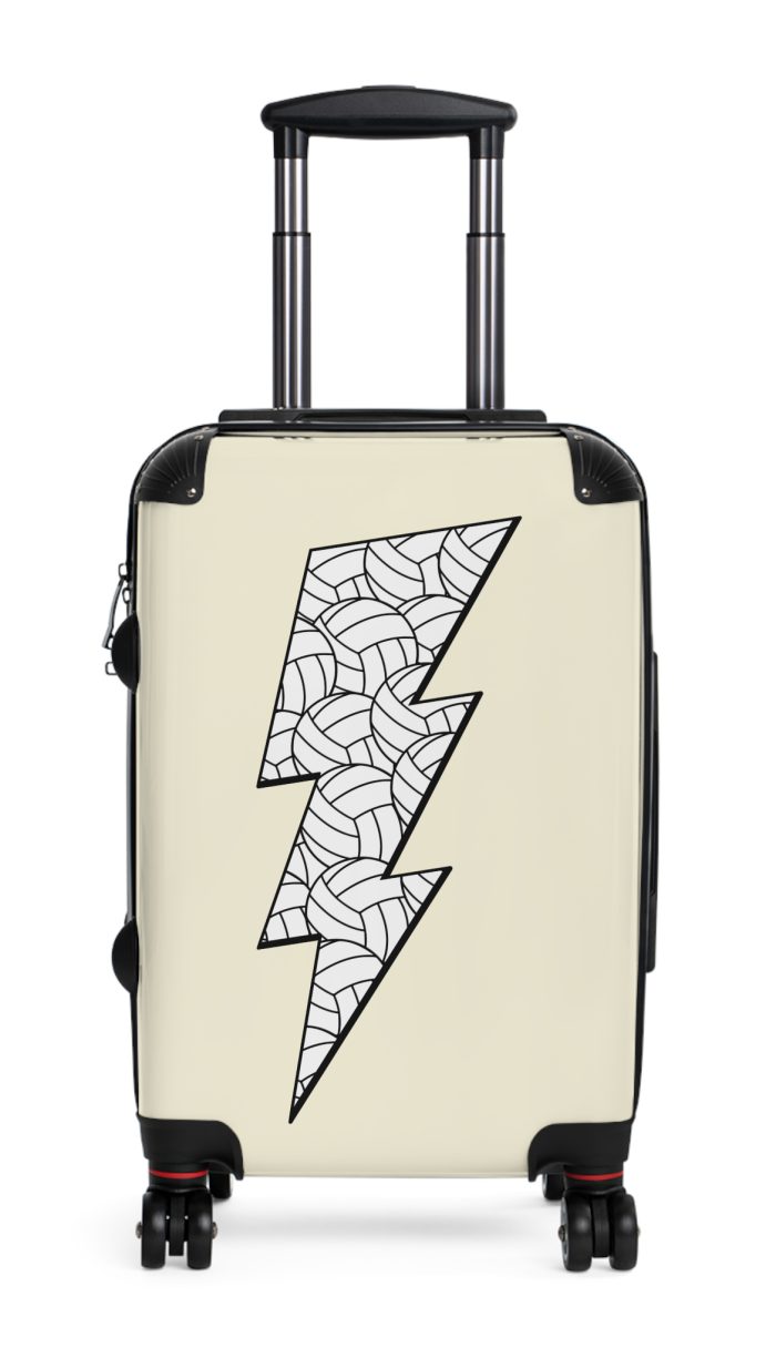 Sporty Lightning Bolt Volleyball suitcase, a durable and stylish travel companion. Crafted with lightning bolt volleyball designs, it's perfect for enthusiasts on the go.