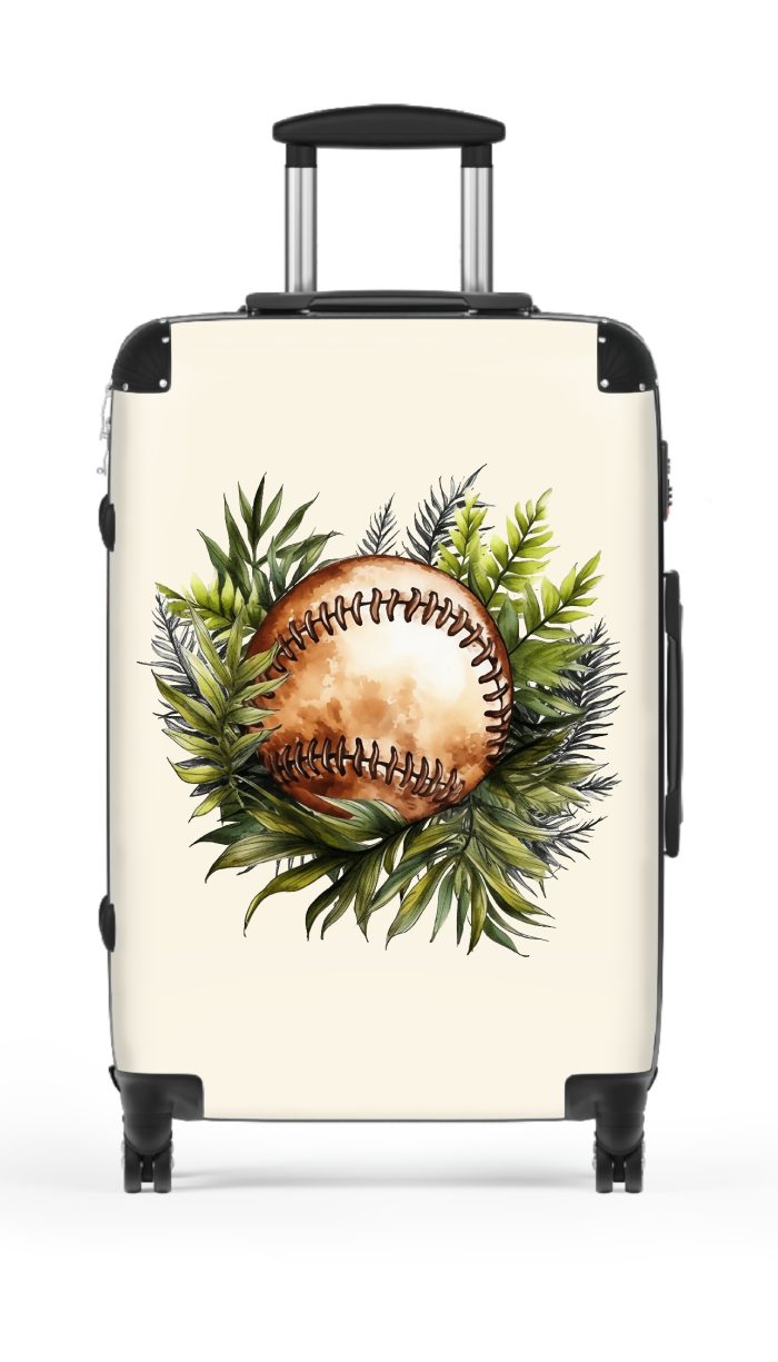 Tropical Baseball suitcase, a durable and stylish travel companion. Crafted with baseball designs, it's perfect for enthusiasts on the go.