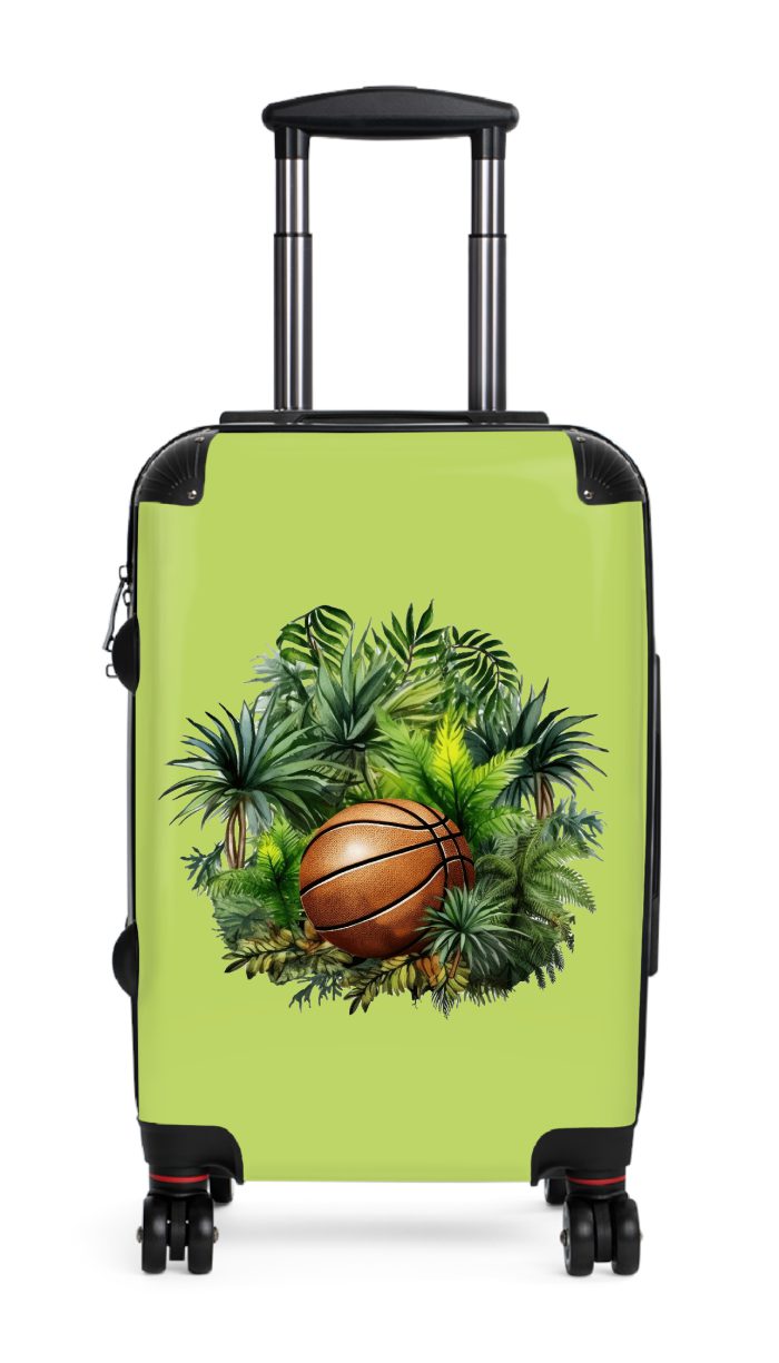 Tropical Basketball suitcase, a durable and stylish travel companion. Crafted with basketball designs, it's perfect for enthusiasts on the go.