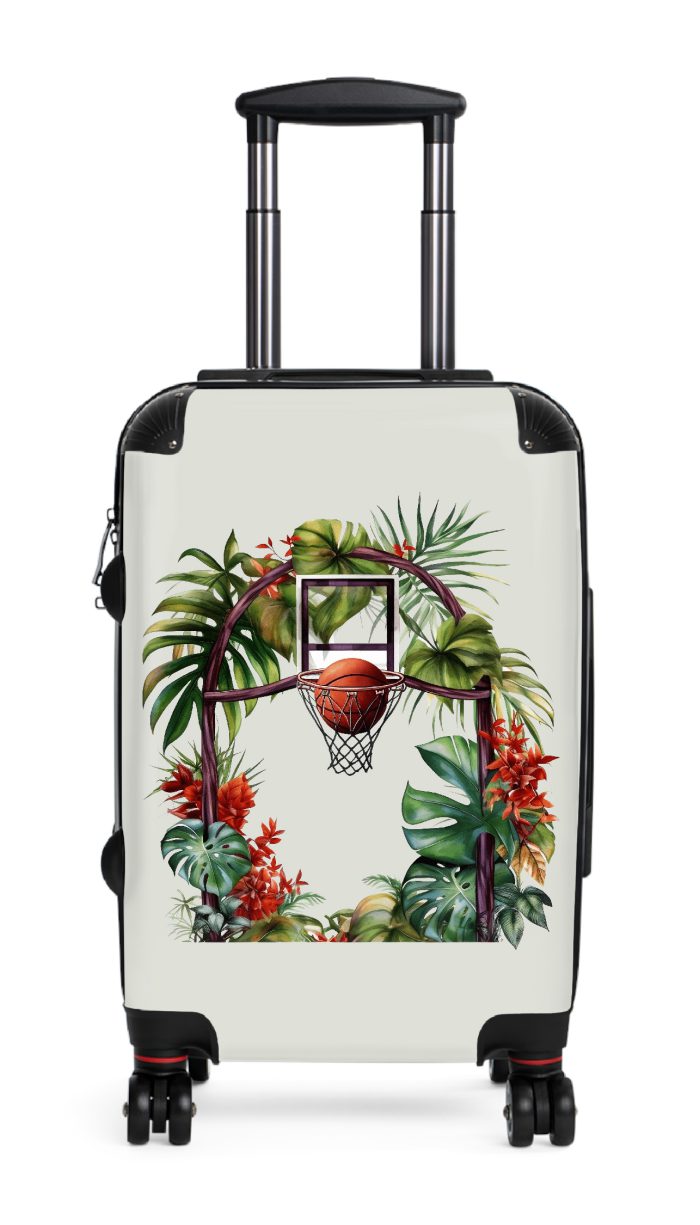 Tropical Basketball suitcase, a durable and stylish travel companion. Crafted with basketball designs, it's perfect for enthusiasts on the go.