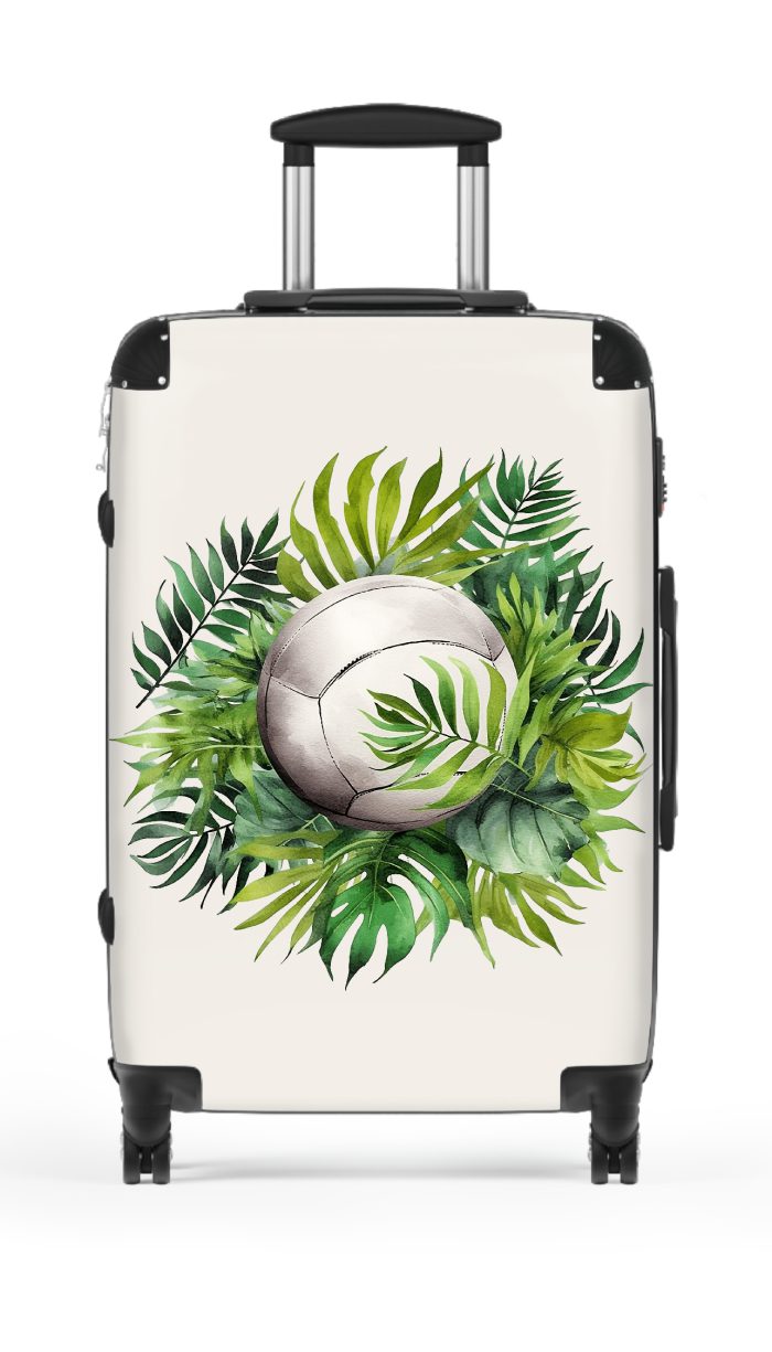 Tropical Volleyball suitcase, a durable and stylish travel companion. Crafted with volleyball designs, it's perfect for enthusiasts on the go.