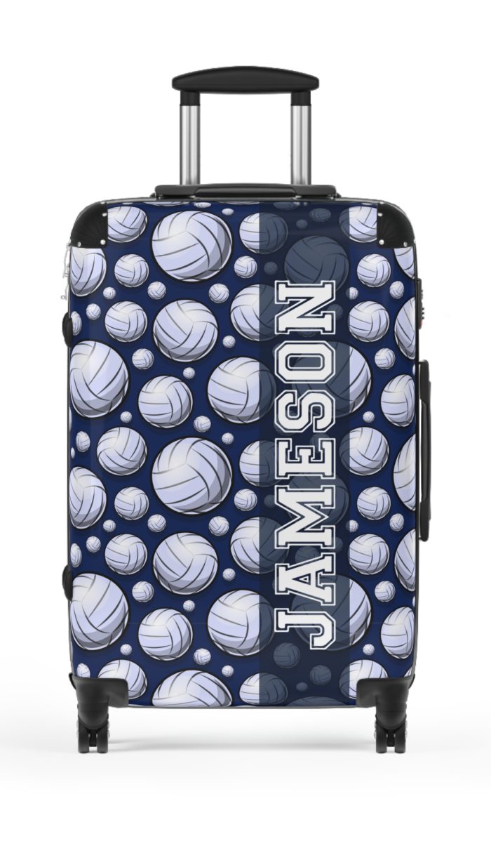 Custom Volleyball Suitcase - A personalized luggage adorned with a custom volleyball-themed design, perfect for sports enthusiasts who want to travel in style with their favorite sport.