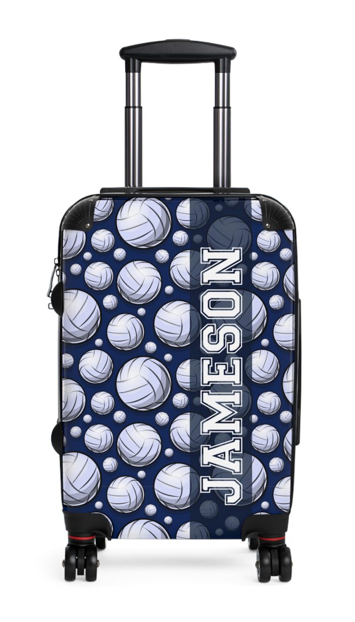 Custom Volleyball Suitcase - A personalized luggage adorned with a custom volleyball-themed design, perfect for sports enthusiasts who want to travel in style with their favorite sport.