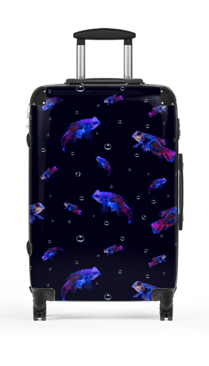 Mandarin Fish suitcase, a durable and stylish travel companion. Crafted with mandarin fish designs, it's perfect for ocean enthusiasts on the go.