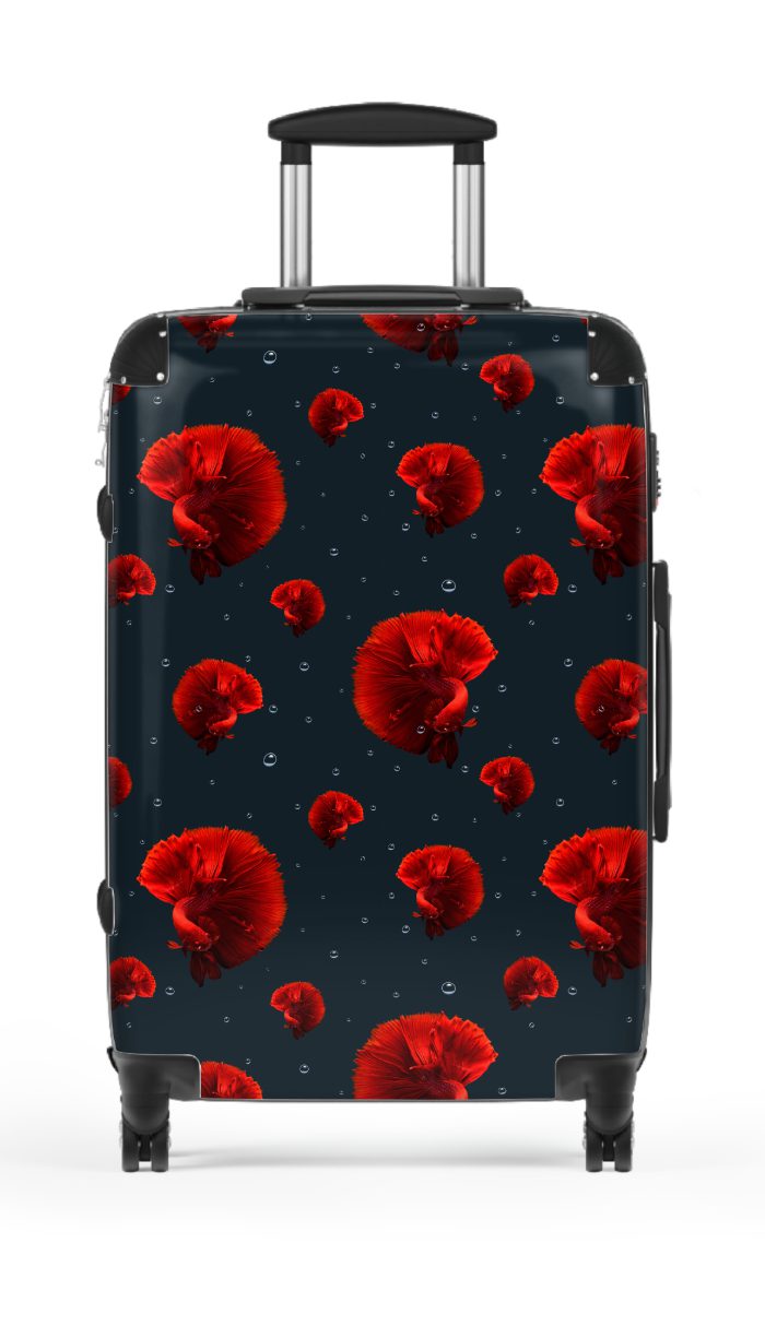 Fighting Fish suitcase, a durable and stylish travel companion. Crafted with fighting fish designs, it's perfect for fish enthusiasts on the go.