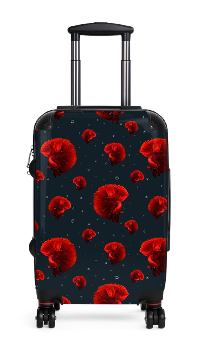 Fighting Fish suitcase, a durable and stylish travel companion. Crafted with fighting fish designs, it's perfect for fish enthusiasts on the go.