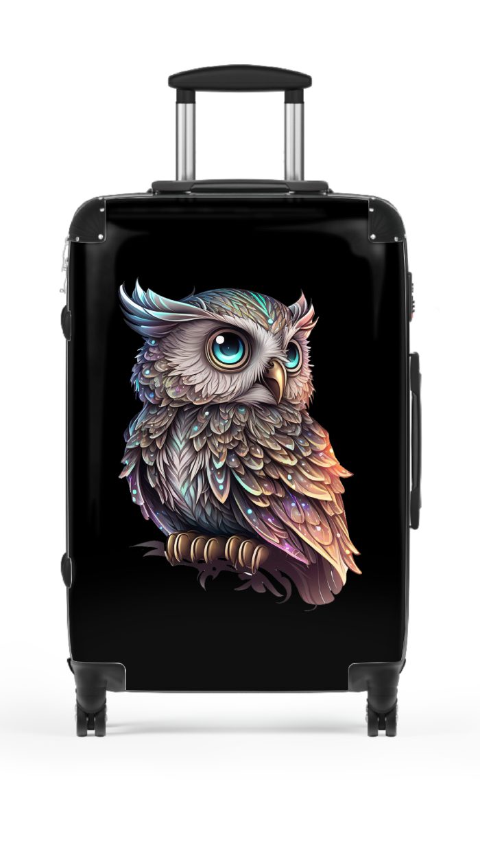 Fantasy Owl suitcase, a durable and stylish travel companion. Crafted with fantasy owl designs, it's perfect for dreamers on the go.