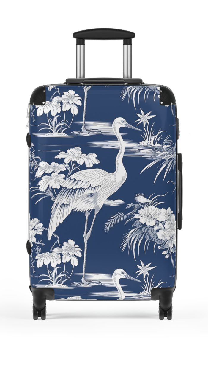 Blue & White Chinoiserie suitcase, a durable and stylish travel companion. Crafted with classic Chinoiserie designs, it's perfect for those who appreciate timeless elegance on their journeys.