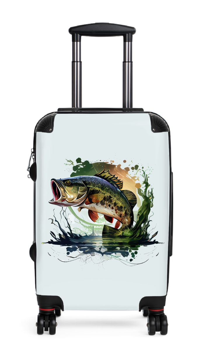 Gone Bass Fishing suitcase, a durable and stylish travel companion. Crafted with bass fishing designs, it's perfect for avid anglers seeking outdoor excitement on their journeys.