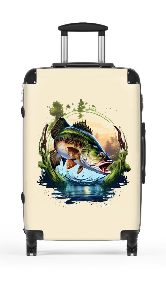 Gone Bass Fishing suitcase, a durable and stylish travel companion. Crafted with bass fishing designs, it's perfect for avid anglers seeking outdoor excitement on their journeys.