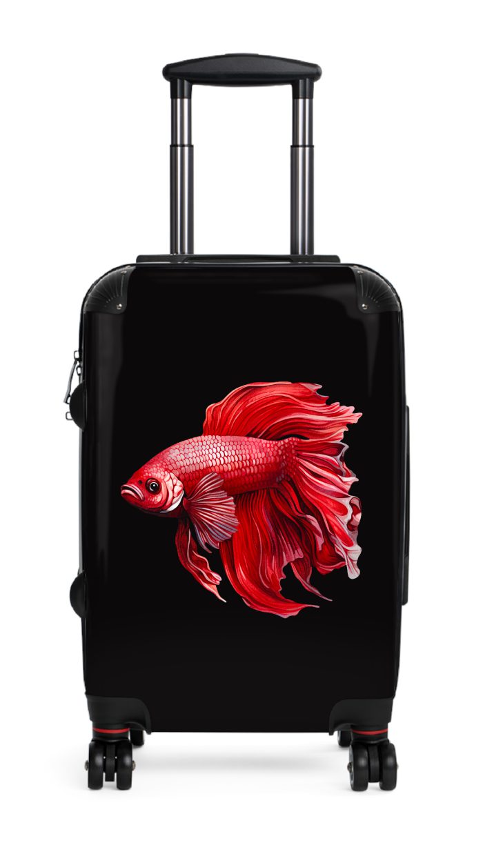 Betta Fish suitcase, a durable and stylish travel companion. Crafted with Betta fish designs, it's perfect for fish enthusiasts on the go.