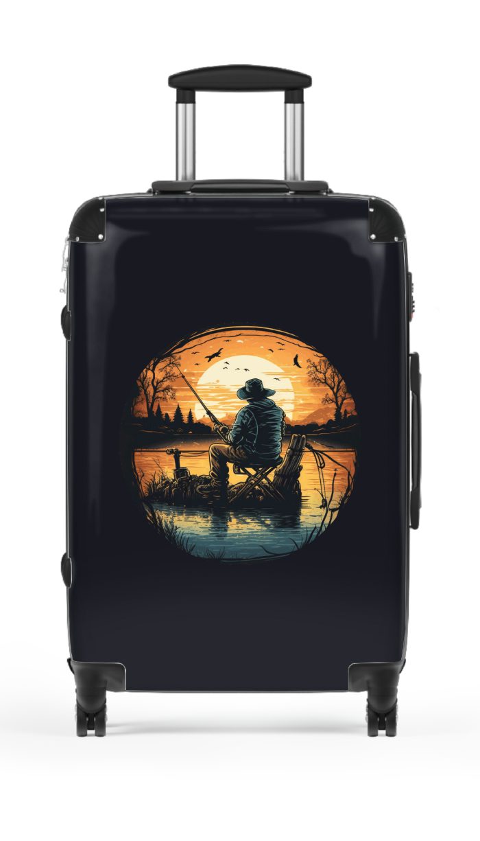 Fisherman suitcase, a durable and stylish travel companion. Crafted with fishing-themed designs, it's perfect for outdoor enthusiasts on the go.
