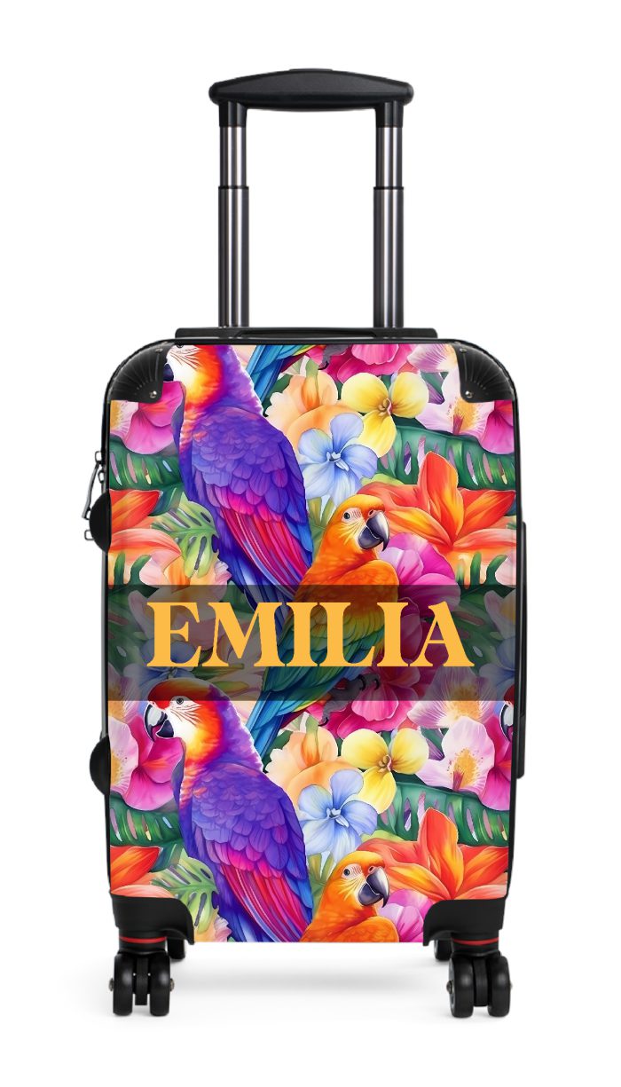 Custom Hawaiian Tiki Luau suitcase, a durable and stylish travel companion. Crafted with custom Hawaiian Tiki Luau designs, it's perfect for those who seek luau joy on their journeys.