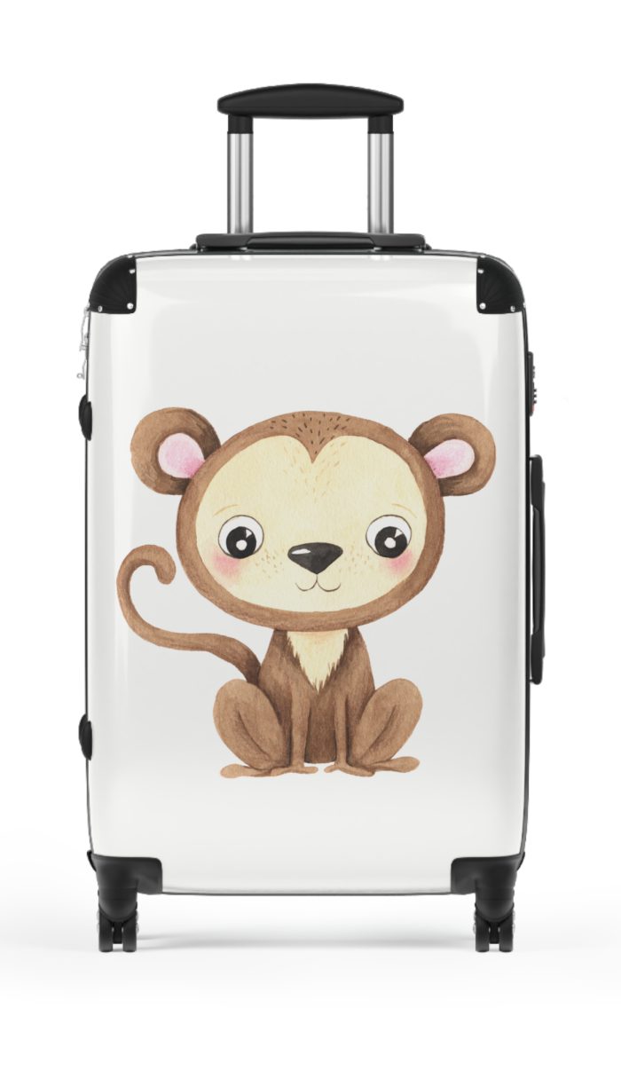 Cute Baby Monkey Suitcase - Travel in adorable style with this delightful companion, featuring charming baby monkey motifs for cute adventures.