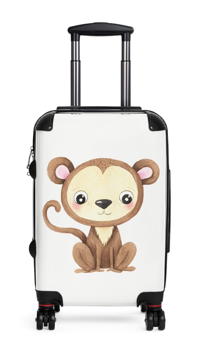 Cute Baby Monkey Suitcase - Travel in adorable style with this delightful companion, featuring charming baby monkey motifs for cute adventures.