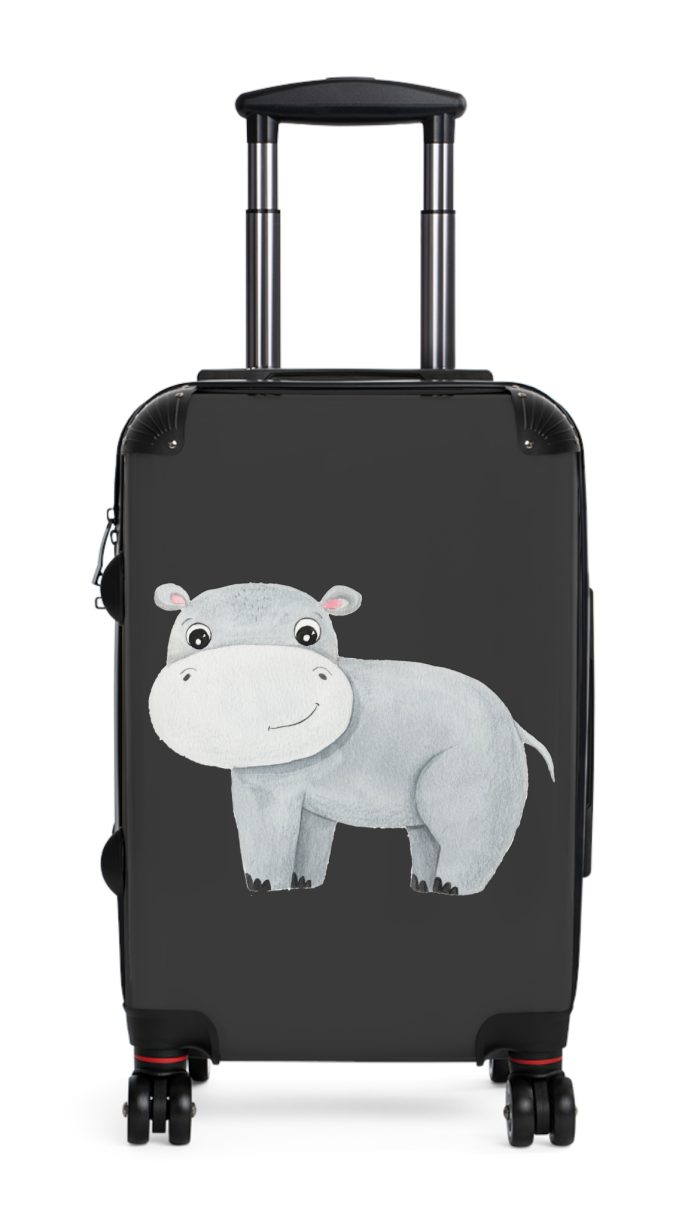 Cute Baby Hippo Suitcase - Elevate your journeys with this charming companion, featuring delightful baby hippo motifs for adorable adventures.