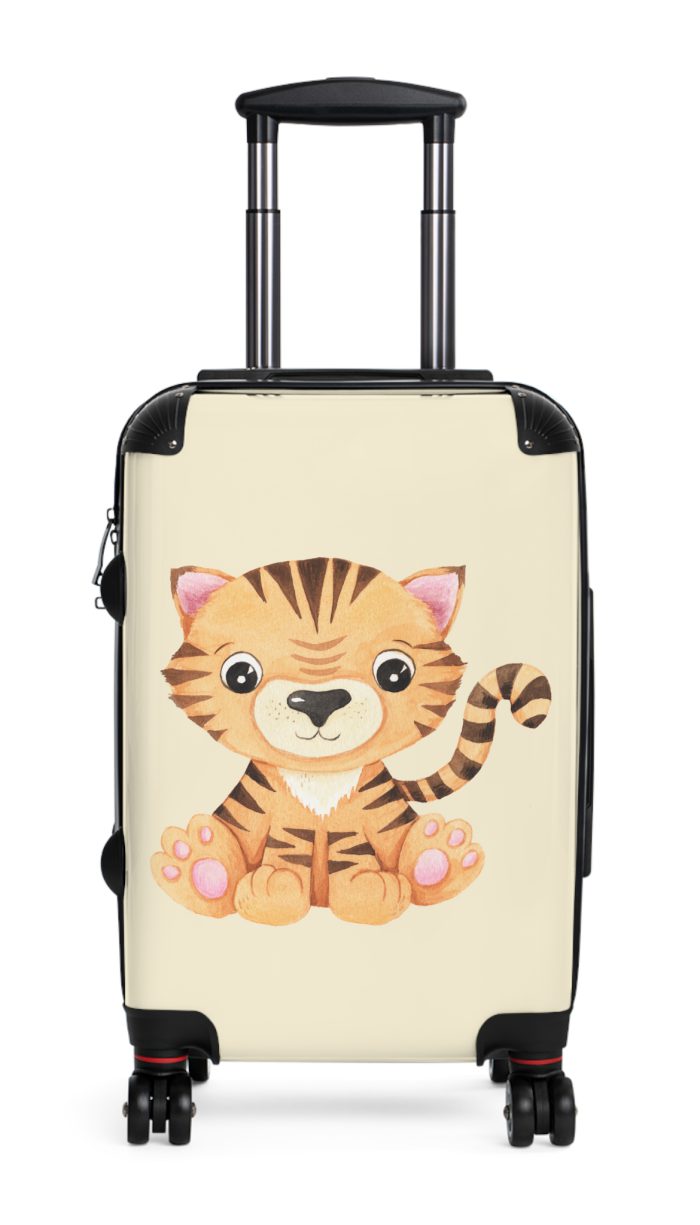 Cute Baby Tiger Suitcase - Elevate your journeys with this charming companion, featuring delightful baby tiger motifs for adorable adventures.