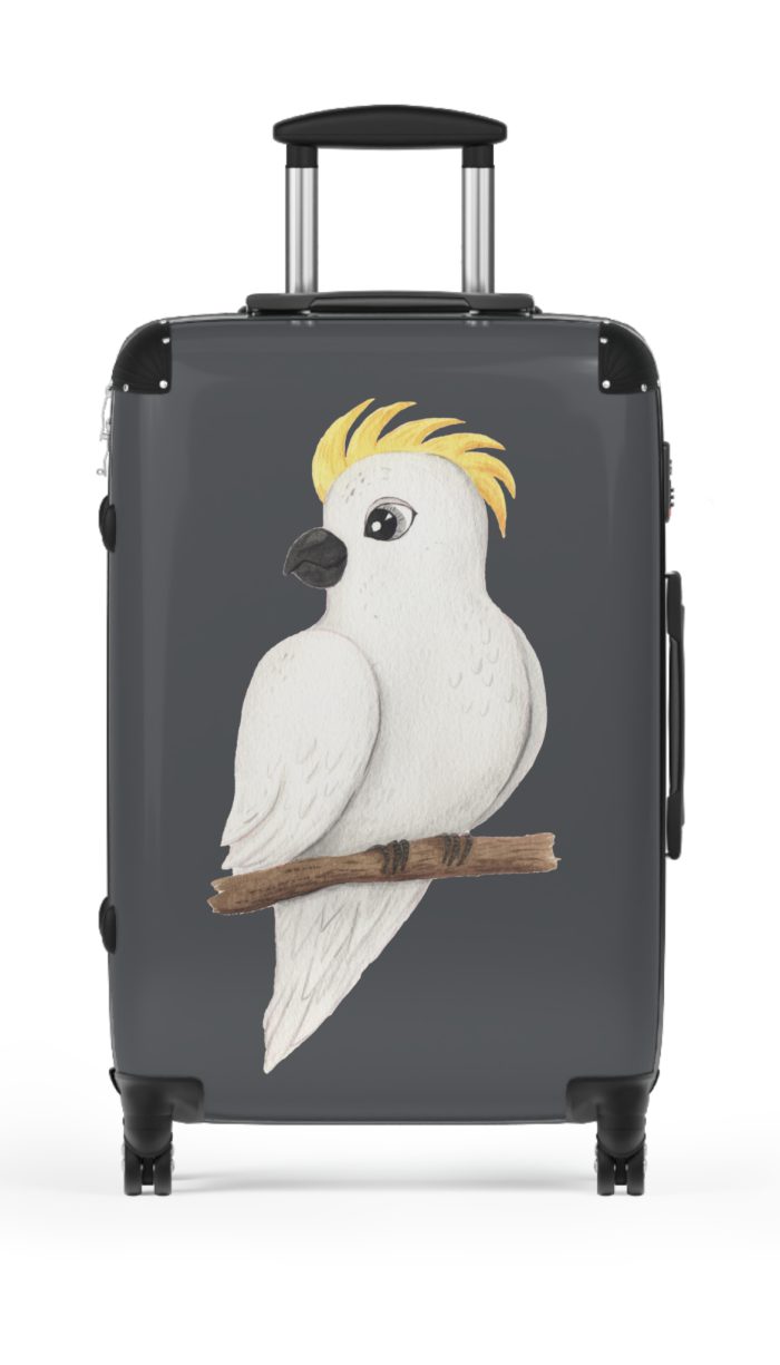 Cute Baby Cockatoo Suitcase - Elevate your journeys with this charming companion, featuring delightful baby cockatoo motifs for adorable adventures.