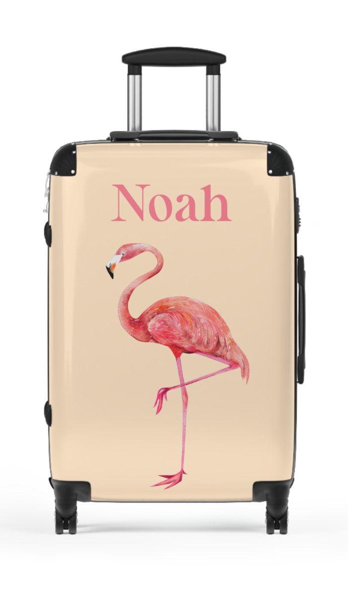 Flamingo Custom Suitcase - Personalize your journeys with a stylish flamingo design, adding a touch of tropical chic to your travel adventures.