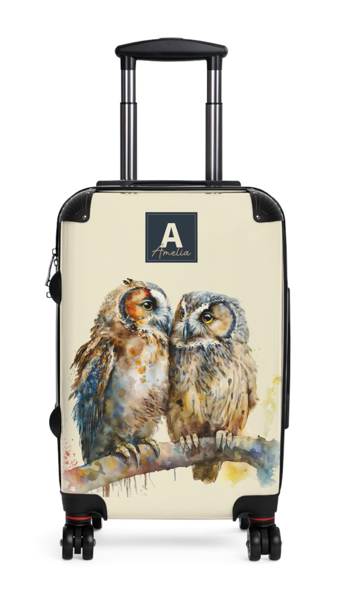 Custom Owl Suitcase - Elevate your travels with personalized style, featuring unique owl designs for a touch of elegance on your journeys.