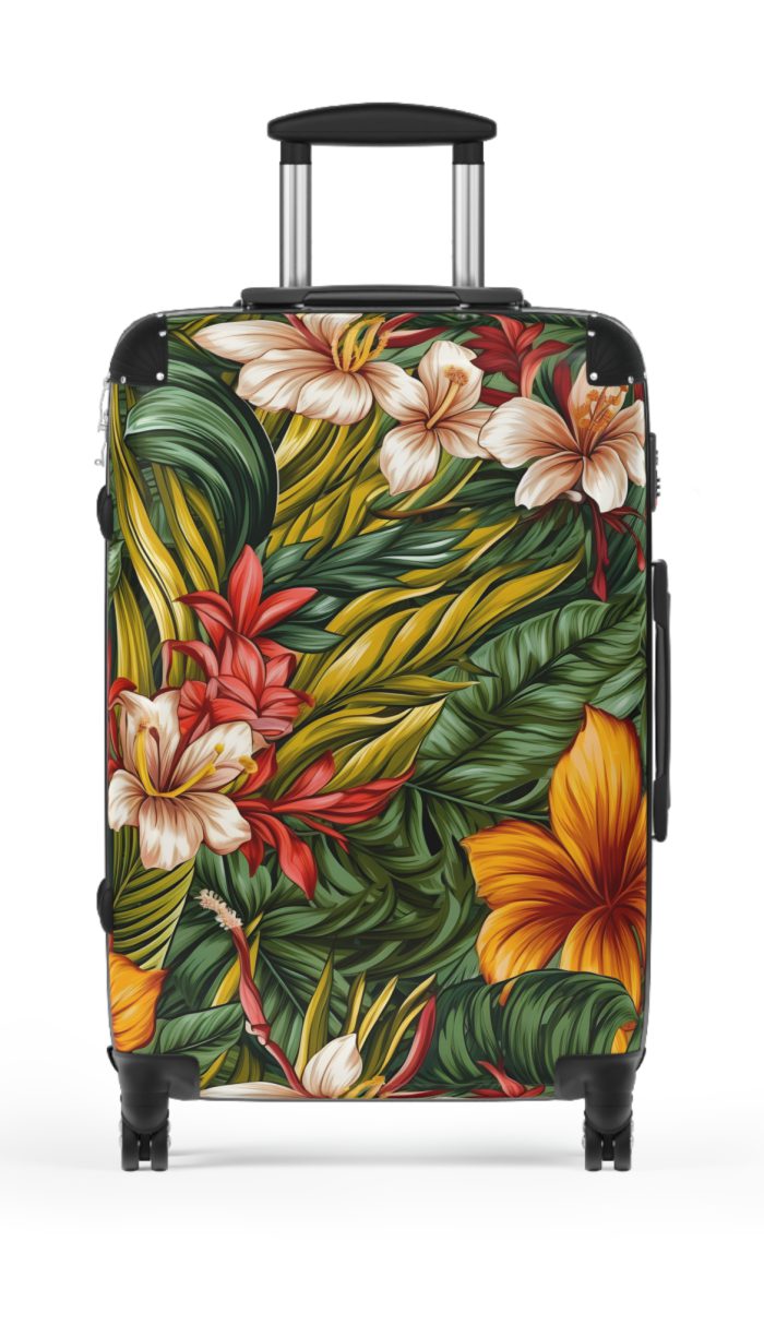 Tropical Hawaiian Suitcase - Elevate your travels with vibrant designs inspired by the beauty of Hawaii for a touch of island elegance.