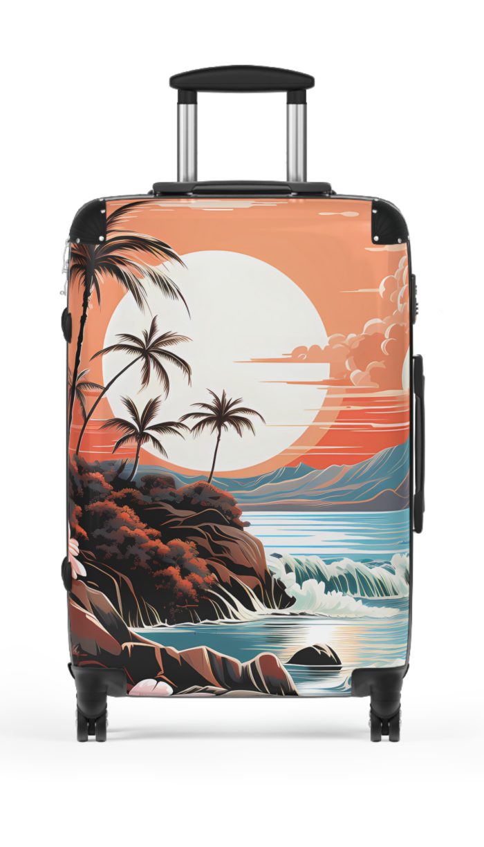 Hawaiian Sunset Suitcase - Experience the beauty of a Hawaiian sunset with vibrant designs, perfect for adding tropical elegance to your travels.