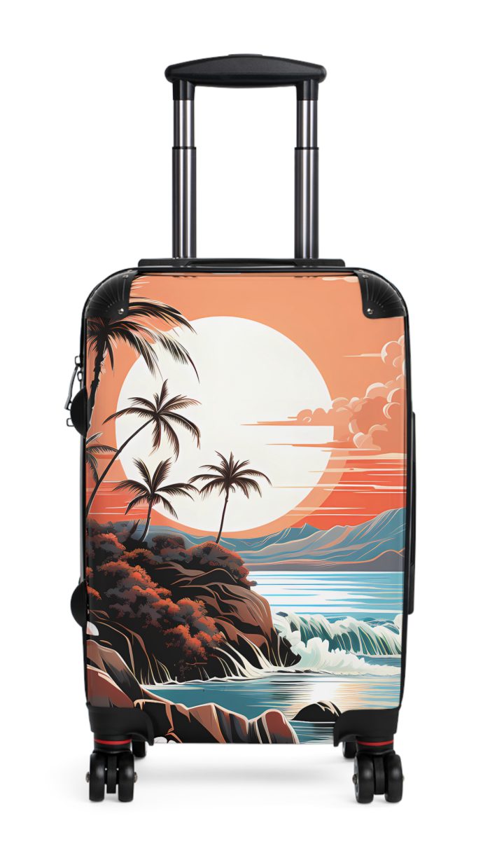 Hawaiian Sunset Suitcase - Experience the beauty of a Hawaiian sunset with vibrant designs, perfect for adding tropical elegance to your travels.