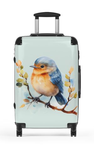 Bluebird Suitcase - A stylish luggage featuring an elegant bluebird design, ideal for travelers who seek sophistication in their journeys.