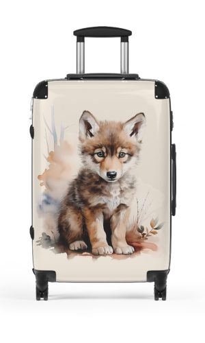 Baby Wolf Suitcase - A fun and functional kids' luggage featuring a cute baby wolf design, perfect for young adventurers seeking exciting journeys.